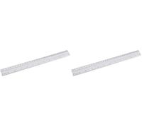 D.RECT Righello in Alluminio | Lunghezza del Righello 30 cm | Scala in Centimetri e Pollici | Per Scuola, Ufficio, Casa | Argento (Confezione da 2)