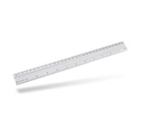 D.RECT Righello in Alluminio | Lunghezza del Righello 30 cm | Scala in Centimetri e Pollici | Per Scuola, Ufficio, Casa | Argento