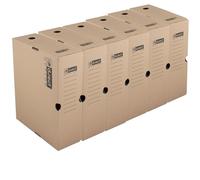 D.RECT Scatole Archivio A4 - Set 6 Pezzi 105 mm in Cartone Kraft con Coperchio - Scatola Archiviazione Documenti, Cartelle, Corrispondenza - Certificata FSC - 265x105x350 mm