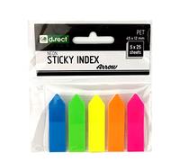 D.RECT Segnapagina Adesivi - Strisce adesive per indice, per indice, per testo, in pellicola PET, 45 x 12 mm, 5 x 25 pezzi, ideali per ufficio, scuola e casa, 30 pezzi