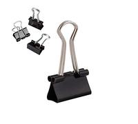 D.RECT Set da 12 Clip Ferma Carta Pieghevoli - Clip Ferma Carta 19 mm - Fermagli Neri in Metallo per Documenti, Fogli e Banconote - Per Ufficio, Casa e Scuola