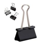 D.RECT | Pinces à Replier en Métal | Emballage 12x12 pièces (144 agrafes) 32mm | Noir | Clips multi-usages; Clips de Reliure Métalliques Pour: Notes; Papeterie | Trombones