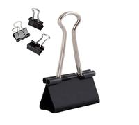 D.RECT Set di 12 Clip Pieghevoli in Metallo - Clip Ferma Carta 32 mm - Fermagli Neri Resistenti per Documenti, Carta e Appunti - Ideali per Ufficio, Casa e Scuola