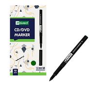 D.RECT Set di 12 pennarelli per CD DVD, 1,0 mm, indelebile da dipingere, vetro, plastica, pellicola, verde