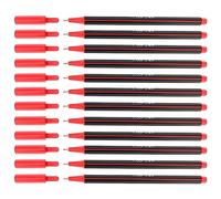 D.RECT Set di 12 Penne a Punta Fine D408, Per L'uso Quotidiano Scrittura e Materiale Scolastico, Alta Qualità Punta Fine Circa 0,4 mm, Rosso (105256)
