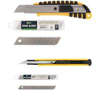 D.RECT Set di 2 Cutter Professionale - Coltello con Set di 20 Lame a Scatto - Cutter Multiuso per Cartone, Tappeti - Lame di Ricambio per Taglierino