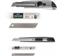 D.RECT Set di 2 Cutter Professionale - Coltello con Set di 20 Lame a Scatto - Cutter Multiuso per Cartone, Tappeti - Lame di Ricambio per Taglierino