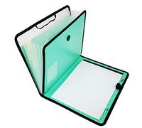 D.RECT Set di cartelle portadocumenti espandibili, portatili, con elastico rotondo e bottone di chiusura, 7 scomparti, formato A4, menta piperita