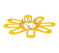 D.RECT Targhette Portachiavi Plastica 10 Pezzi - Etichetta per Chiavi con Passanti - Portachiavi Girevoli con Finestra per Etichetta, Giallo