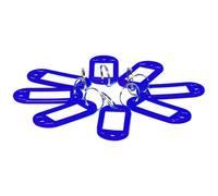 D.RECT Targhette Portachiavi Plastica 10 Pezzi - Etichetta per Chiavi con Passanti - Portachiavi Girevoli con Finestra per Etichetta, Blu