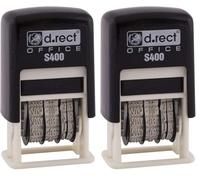 D.RECT Timbro ISO S400 - Timbro a Data Piccola non Saturo di Inchiostro per Ufficio, Insegnante e Fattura con Data - Accessori da Ufficio Self-Design, 4 mm Anno/Mese/Giorno, 7,5 x 4,7 x 3 cm