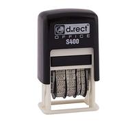 D.RECT Timbro ISO S400 - Timbro a Data Piccola non Saturo di Inchiostro per Ufficio, Insegnante e Fattura con Data - Accessori da Ufficio Self-Design, 4 mm Anno/Mese/Giorno, 7,5 x 4,7 x 3 cm