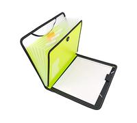 D.RECT - Valigetta | Notebook | 7 scomparti A4 | Espandibile | Organizzatore portatile | Elastico rotondo con bottone di chiusura | Lime