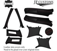 D Red Stitch Italian Leather Pillar Kit Covers Fits Vw Golf Mk5 V 04-09 5 Door