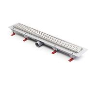 D&S Vertriebs GmbH - Canaletta di scarico a pavimento per doccia, in acciaio INOX, 75 cm, modello medio