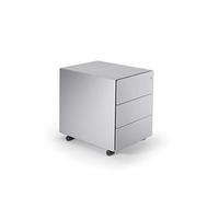 D-Segno Cassettiera da Scrivania in Metallo con Ruote - Cassettiera Ufficio Design Minimal con chiave, Dimensioni cm. 54× 42× 53,5, Made in Italy (Grigio Alluminio)