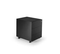 D-Segno Cassettiera da Scrivania in Metallo con Ruote - Design Minimal, Dimensioni cm. 54× 42× 53,5, con Chiave, Made in Italy (Nero)