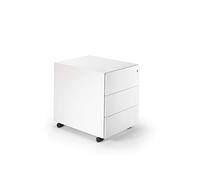 D-Segno Cassettiera da Scrivania in Metallo con Ruote - Ufficio Design Minimal, Dimensioni 54× 42× 53,5, con Chiave, Made in Italy (Bianco)