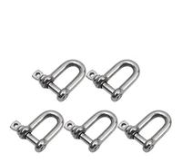 D Shackles Grillo ad anello a D in acciaio inossidabile Heavy Duty Rigging for nave Ormeggio for traino Clip di recupero Barca Veicolo Corda Catena Connettore Chiusura in metallo(M5-5pcs)