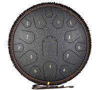 D Tamburo Thumue Con Tasti Tangenziali Da 14 Pollici A 15 Note, Ideale Per La Meditazione Musicale In Campeggio, Include Custodia, Libro Di Musica, Mazze, Decorazione A Corda (Color : Black)