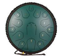 D Tamburo Thumue Con Tasti Tangenziali Da 14 Pollici A 15 Note, Ideale Per La Meditazione Musicale In Campeggio, Include Custodia, Libro Di Musica, Mazze, Decorazione A Corda (Color : Green)