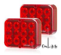 D-TECH 2 Pezzi Fendinebbia Posteriore Rosso Impermeabile,Fanali Retronebbia LED Rimorchio 12V, Faro Fendinebbia Per Rimorchio,Trattore,Roulotte, Fari Posteriori Rimorchio,12 LEDs,IP67,Omologato ECE