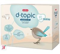 Buona D-Topic Pannolini Taglia 5-15-22kg - con Tecnologia pH Comfort - Confezione vendita: 18 pz Dermatologicamente testato, Cotone Naturale, Materiali Traspiranti Delicati sulla Pelle dei Bambini