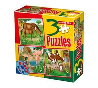 D-Toys - Puzzle 3v1 Animali domestici - 1-39 Pezzi
