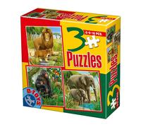 D-Toys - Puzzle 3v1 Animali selvatici - 1-39 Pezzi