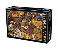 D-Toys Puzzle 76830 Art Puzzle 1000 pezzi Egon Schiele Crescent of Houses, multicolore
