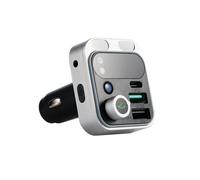 (D) Trasmettitore FM Bluetooth per auto, modulatore, adattatore vivavoce, caricatore AUX per auto, lettore