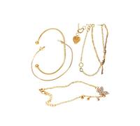 D&U Set 003. Originali 5 pz/set di braccialetti color oro, braccialetti alla moda e braccialetti di cristallo, braccialetti da donna regolabili, gioielli bohémien vintage in confezione regalo