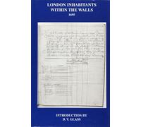 D. V. Glass London Inhabitants within the Walls 1695 (Copertina rigida)