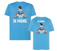 D&Vlab Coppia di T-Shirt Maglie Magliette di Padre in Figlio Idea Regalo per Il papà Squadre Tifosi Laziali