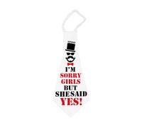 D&Vlab Cravattone per Uomo Addio al Celibato Matrimonio con Stampa Personalizzata per Sposo ed Amici Grafica Divertente Gadget Originale per Festa ''SORRY GIRLS''
