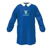 D&Vlab Grembiule Scuola Elementare Primaria Bimbo Bambino Divisa Blu con Bottoni Personalizzato con nome Ricamato e Ricamo Azzurri Napoletani, Made in Italy, 6 7 8 9 10 11 12 13 14 15 Anni