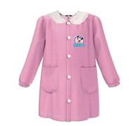 D&Vlab Grembiule Scuola Materna Asilo Infanzia Bimba Bambina a quadretti Rosa con Bottoni Personalizzato con nome Personaggio Topina, Made in Italy, 3 4 5 6 7 Anni