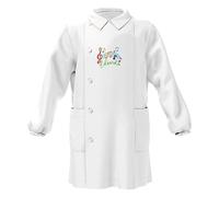 D&Vlab Grembiule Scuola Materna Asilo Infanzia Bimbo Bambino Divisa Bianco Bianca con Bottoni Personalizzato con nome Ricamato e Ricamo Musica Made in Italy, 3 4 5 6 7 Anni