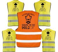 D&Vlab Kit Pacchetto Gilet per Addio al Celibato Gadget Divertente Personalizzabile per Amici e Sposo Costume Scherzi Festa Matrimonio BORN WILD