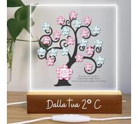 D&Vlab Lampada a led da notte personalizzata con Nomi alunni classe Luce notturna in Plexiglass Trasparente cornice in legno - Idea Regalo Maestra Insegnante fine anno Scolastico ''Albero Vita''