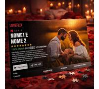 D&Vlab Maxi Puzzle Personalizzato con Foto e testo 50x70 cm 1000 pezzi Personalizzato NETFLX con Nomi, Dedica e Foto Idea Regalo Anniversario per Lei e Lui San Valentino Coppia di Fidanzati Amore Love
