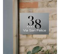 D&Vlab Numero Civico Personalizzato In Alluminio Moderno Targa Argento o Oro Per esterno Casa Villa Resistente 10x15 cm Stampato