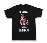 D&Vlab T-Shirt Maglia Bimbo Bambini Divertenti Maglietta di Padre in Figlio Personalizzato con Nome in 100% Cotone per papà Tifosi Calcio Squadre Ultras Granata Salernitani