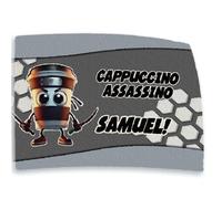 D&Vlab TOVAGLIETTA AMERICANA IN TESSUTO JUTA PER LA SCUOLA INFANZIA, ELEMENTARE, ASILO PERSONALIZZABILE CON NOME BRAINROT CAPPUCCINO ASSASSINO ADATTA PER COLAZIONE, MERENDA IN CLASSE 40X30 CM
