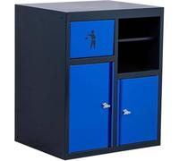 D-Work Armadio basso con porta rotoli e modulo di rifiuti, 58,4 x 84,3 x 69,1 cm, acciaio, funzionale e pratico