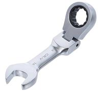 D-Work Chiave mista a cricchetto corto, 14 mm, in acciaio, ergonomica e pratica, zone difficili