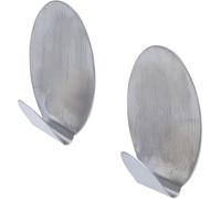 D-Work Ganci da incollare in acciaio inossidabile, 2 pezzi, 45 x 70 mm, resistenti e pratici