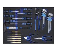 D-Work - Inserto per servante da officina, 3/3-36 pezzi, Martelli, Pinze, Cacciavite - Utensili completi e pratici - D-Work
