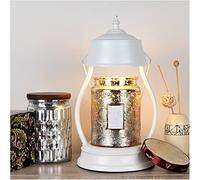 D-Work Lampada riscaldante per candela profumata con dimmer - Ht. 16 cm - D. 16 cm - Lampadina GU10 in metallo bianco, sicura e design elegante