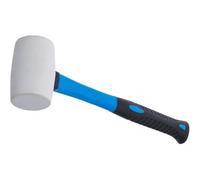 D-Work - Martello in gomma, 48 mm, manico in fibra di vetro, testa bianca, leggero e resistente per lavori precisi